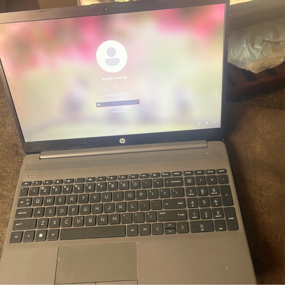HP Gray Laptop with Black Keyboard